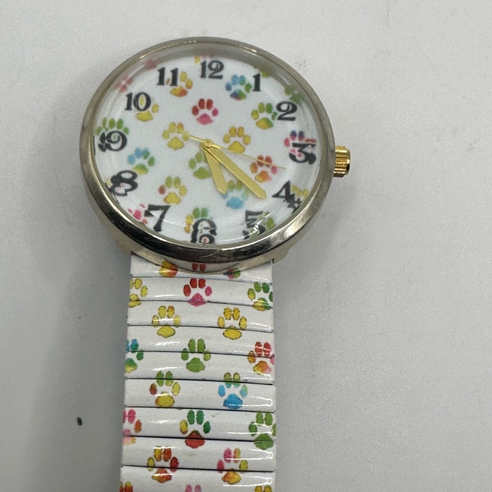 Fun Imported Women’s Paw Print Watch with a Stretch Band